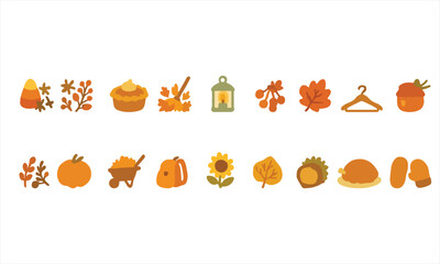Autumn set icon