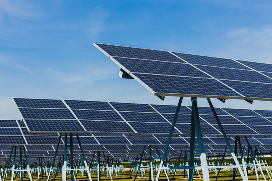 solar panels photovoltaics in solar farm