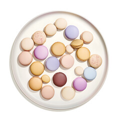 Assorted Colorful Macarons Arranged on a White Plate