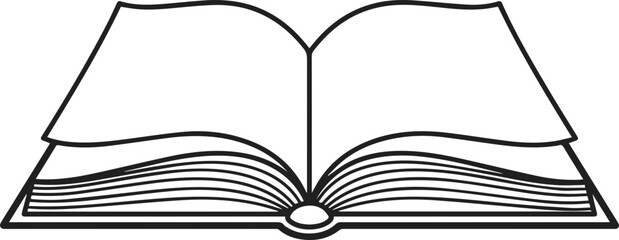 Open Book with Pages Vector Illustration – Reading, Education, and Knowledge Symbol