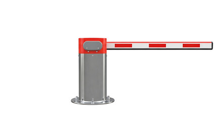 Obraz premium Illustrative Security Automatic Barrier Gate Arm on White Background Studio Shot