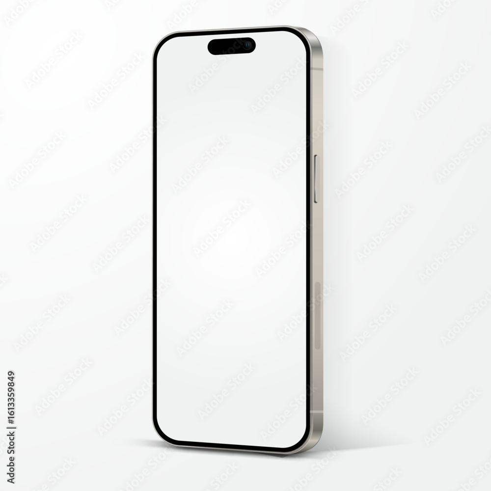 Poster realistic smartphone mockup. mobile phone vector with isolated on white background. device front vie