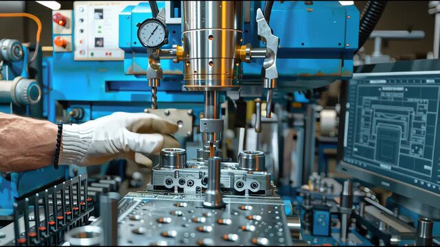 Detailed metrology inspection of injection mold cavity using digital caliper, reinforcing quality control practices.