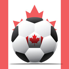 Canada national Soccer team and Football Concept with Maple Leaf Flag