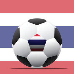 Thailand national Soccer team and Football Concept with Thailand Flag