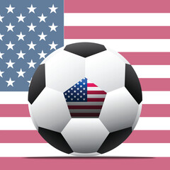 America national Soccer team and Football Concept with USA Flag