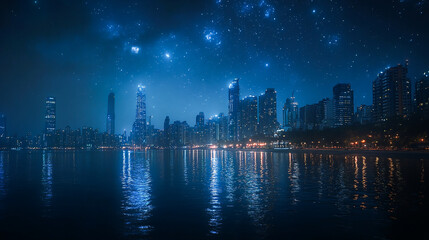 Mumbai skyline at night Maharashtra India