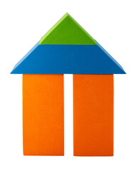House by toy bricks isolated,  home icon graphic concept,