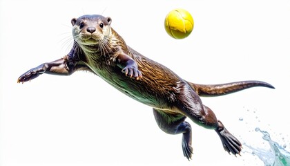 Obraz premium close-up photo of an otter isolated in white background