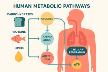 Human Metabolic Pathways Illustration
