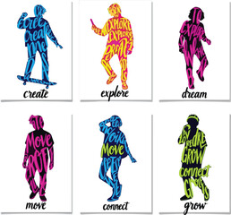 Isolated a kinds of deferent , sport, people, drawing, art, player, boy, silhouette, woman, running, fight, warrior, men vector art with white background.