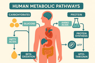 Human Metabolic Pathways Illustration