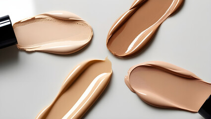 Fototapeta premium Aesthetic Swatches of Various Cosmetic Creams, Lotions, and Gels for Skincare and Beauty Product Photography
