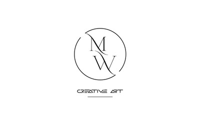 Fototapeta premium MW, WM, M, W abstract letters logo monogram