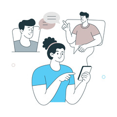 Social Conference Vector Illustration. EPS 10 File