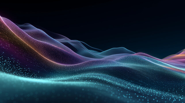 Swirling Particles in Blue-Green Tones