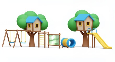 Colorful childrens playground equipment