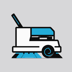 Industrial floor cleaning machine in minimalist design  