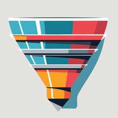 Abstract colorful funnel shape in modern design style  