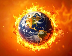 Earth engulfed in flames