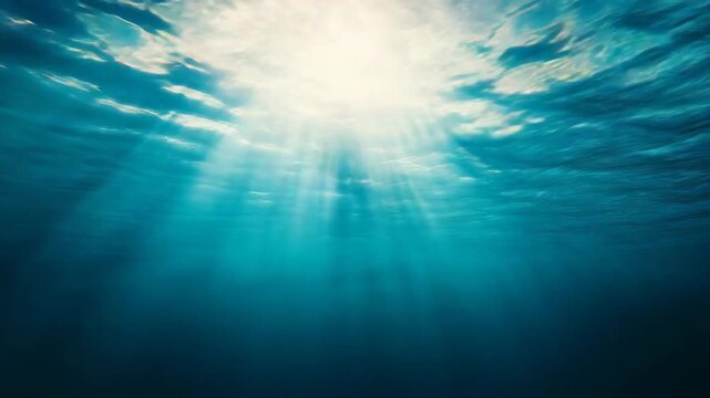 Tranquil Blue Underwater Background with Sunlight Above