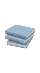 Stack of Light Blue Hardcover Books on a White Background
