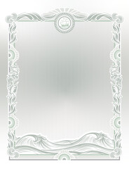 a beautiful sea frame with a protective wave background for a certificate or diploma of a regatta, etc