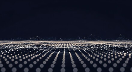 Stunning digital network visualization with glowing connections on a dark background, perfect for tech innovation and data science concepts.