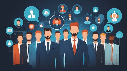 Diverse professional network connecting people globally