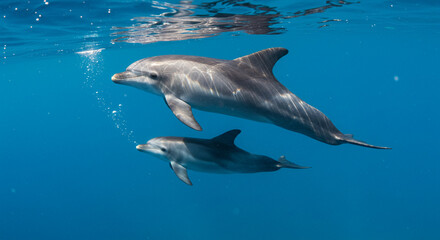 Fototapeta premium dolphin swimming in the water