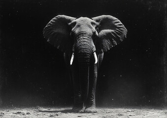 elephant in the rain