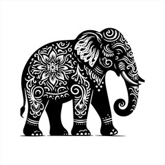 Fototapeta premium Elephant with tribal patterns