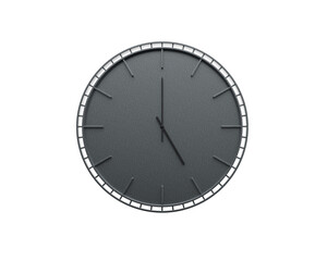 Modern Dark Gray Wall Clock 05 00 Five O'Clock 5 00 Minimalist For Modern Interiors 3D Illustration