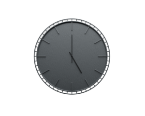 Modern Dark Gray Wall Clock 05 00 Five O'Clock 5 00 Minimalist For Modern Interiors 3D Illustration