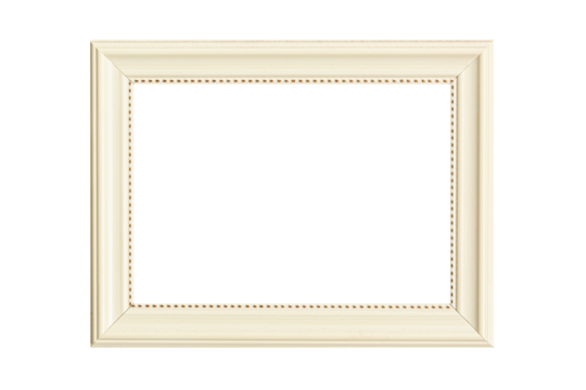Light wooden rectangular picture frame isolated on a white background