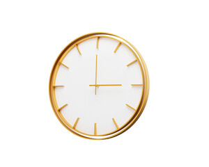 Minimalistic Golden Frame Wall Clock 03 00 Three O'Clock 3 00 For Modern Interiors 3D Illustration