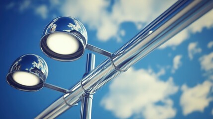 Modern Streetlight Design Against a Bright Blue Sky