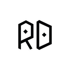 RD monogram logo design letter text name symbol monochrome logotype alphabet character simple logo
