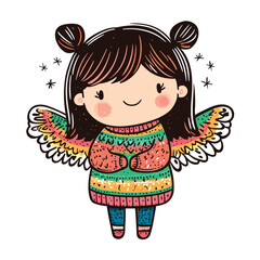 Obraz premium cute little angel childish isolated vector illustration