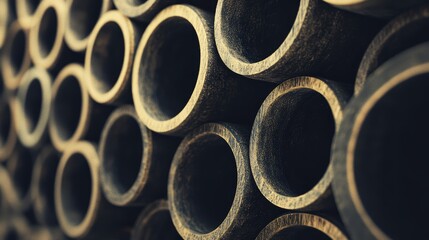 Natural Textures of Bamboo Tubes in Artistic Composition