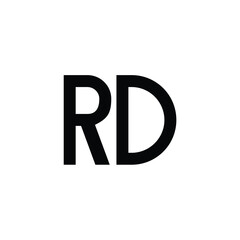 RD monogram logo design letter text name symbol monochrome logotype alphabet character simple logo
