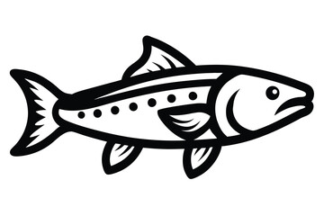 Fototapeta premium Solid color Tiger Trout animal vector design