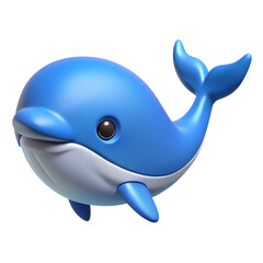 Obraz premium Isolated blue dolphin illustration for ocean life concept and marine animal design projects and kids content