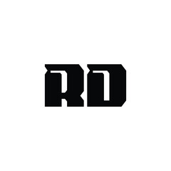 RD monogram logo design letter text name symbol monochrome logotype alphabet character simple logo