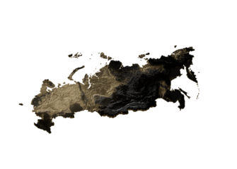 Russia Map Golden Metallic Texture Map Gold Reserves And Gold Mining Concept 3D Illustration