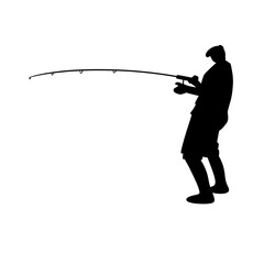 Obraz premium silhouette of a fisherman