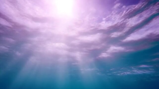 Sun Rays Penetrating Water in Dreamy Undersea Light