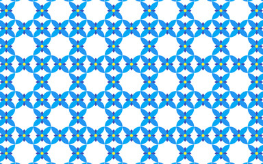 seamless pattern with blue flowers