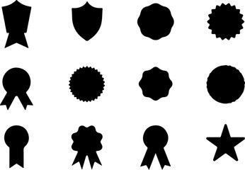 Award Icons, Badge Collection, Shield Silhouettes,  vector  bundle