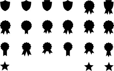 Shield & Award Ribbon Silhouettes Set

